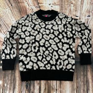 Vince Camuto Leopard Print Oversized Sweater Womens Size Xtra Small Animal Print